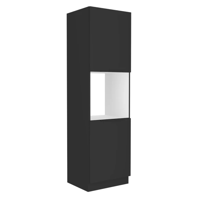 Vysoká skříňka na troubu, černá, SIBER 60 DP-210 2F