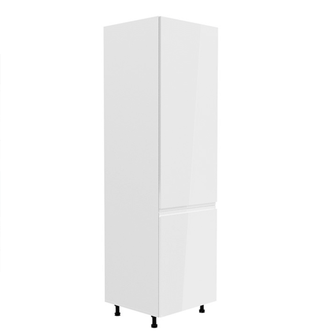 Skříňka na lednici, bílá / bílý extra vysoký lesk, pravá, AURORA D60ZL