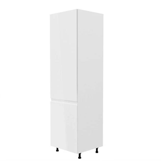 Skříňka na lednici, bílá / bílý extra vysoký lesk, levá, AURORA D60ZL