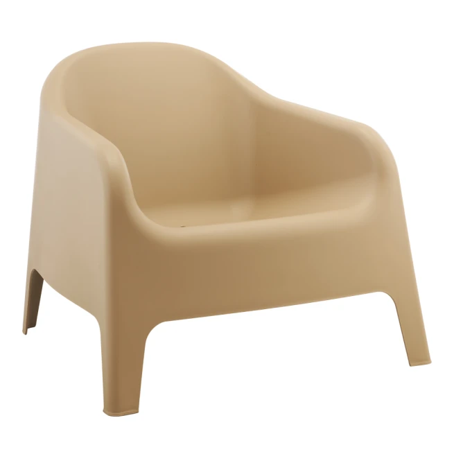 Stohovatelné křeslo, hnědá, plast, SOKRA NEW