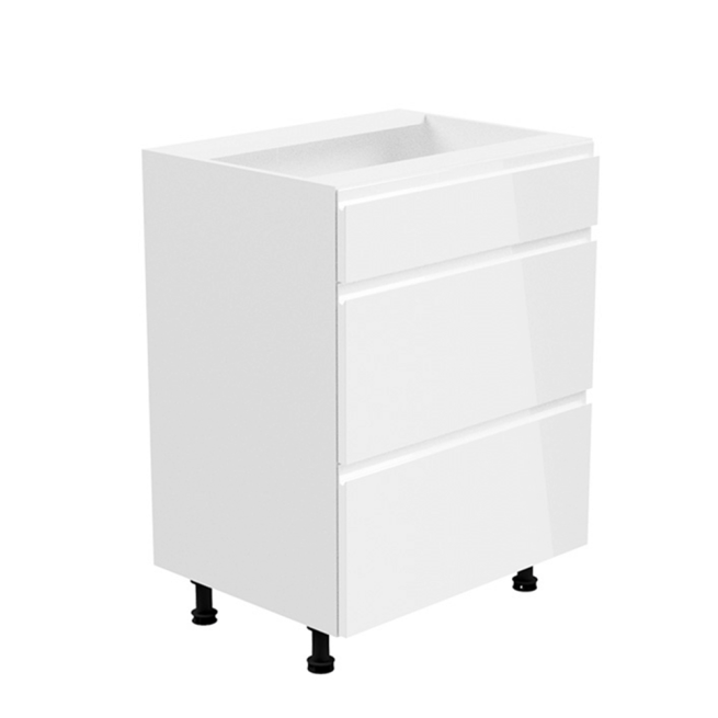 Spodní skříňka, bílá / bílý extra vysoký lesk, AURORA D60S3