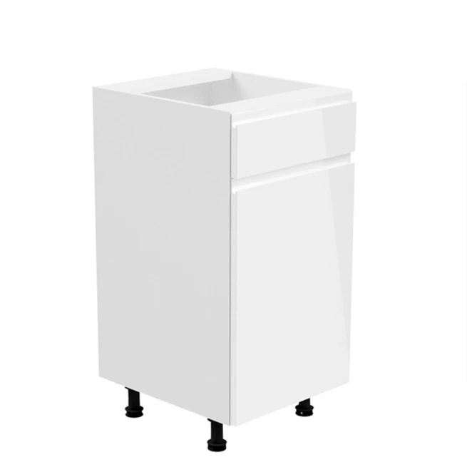 Spodní skříňka, bílá / bílý extra vysoký lesk, pravá, AURORA D40S1