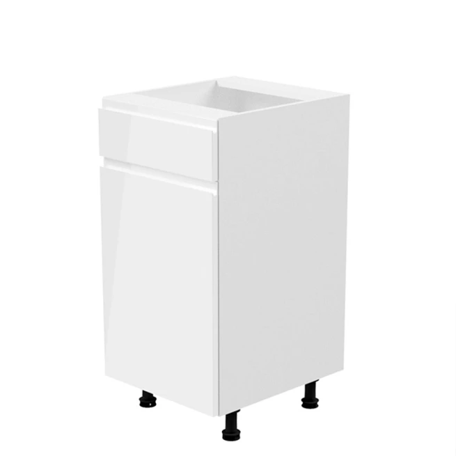 Spodní skříňka, bílá / bílý extra vysoký lesk, levá, AURORA D40S1