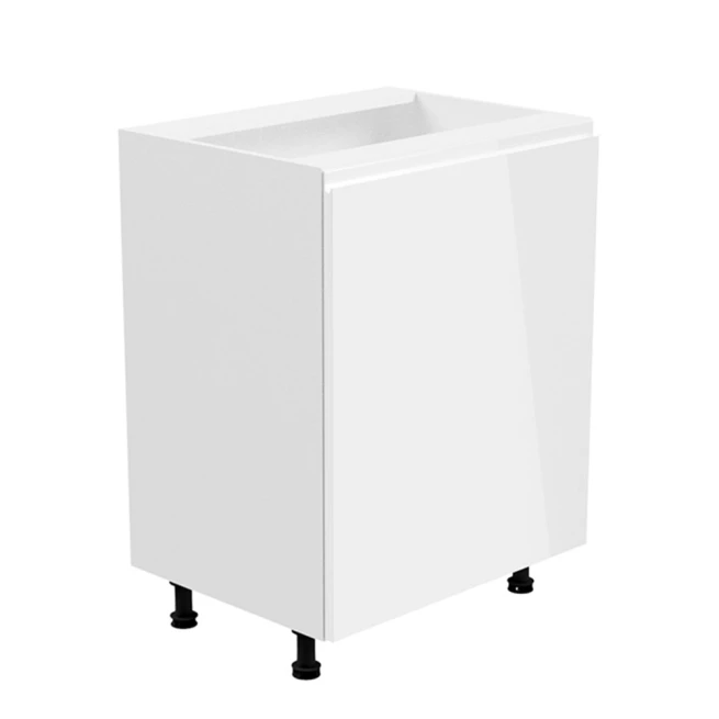 Spodní skříňka, bílá / bílý extra vysoký lesk, pravá, AURORA D601F