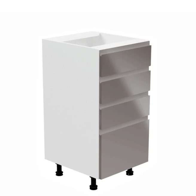 Spodní skříňka, bílá / šedý extra vysoký lesk, levá, AURORA D40S4