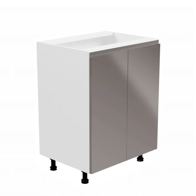Spodní skříňka, bílá / šedý extra vysoký lesk, AURORA D602F