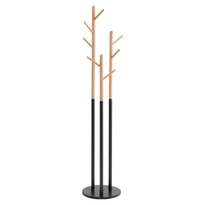 Věšák, černá/přírodní, TAVEL