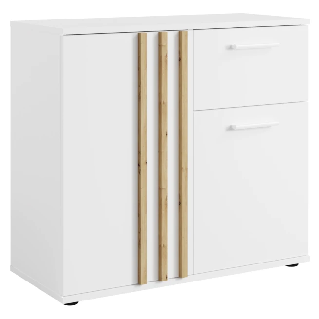 Komoda, 2D1S, bíla/dub artisan, TOLIS TYP 4