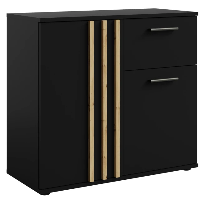 Komoda, 2D1S, černá/dub artisan, TOLIS TYP 4