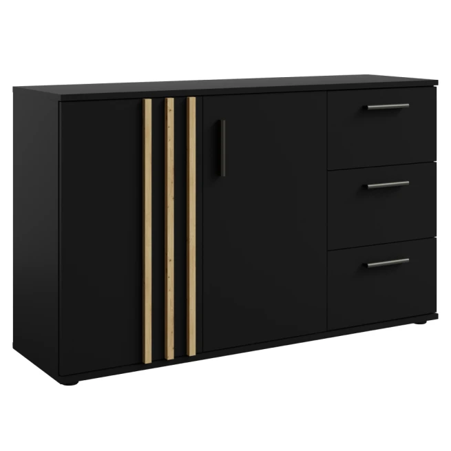 Komoda, 2D3S, černá/dub artisan, TOLIS TYP 3