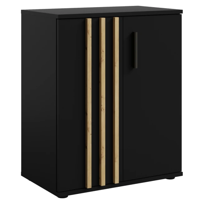 Komoda, 2D, černá/dub artisan, TOLIS TYP 1