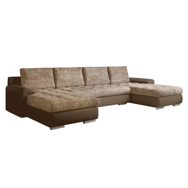 Univerzální sedací souprava, ekokůže hnědá/hnědý melír, TOLITA U UNI