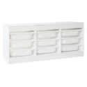 Organizér s úložnými boxy, bílá, TRIMAL NEW