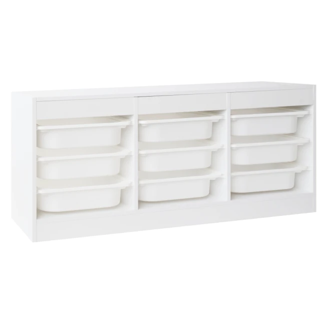 Organizér s úložnými boxy, bílá, TRIMAL NEW