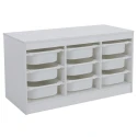 Organizér s úložnými boxy, bílá, TRIMAL