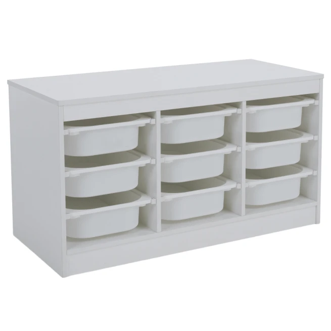 Organizér s úložnými boxy, bílá, TRIMAL