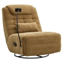 Luxusní otočné křeslo, houpací, hořčicová, UMBRO