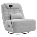 Luxusní otočné křeslo, houpací, světle šedá, UMBRO
