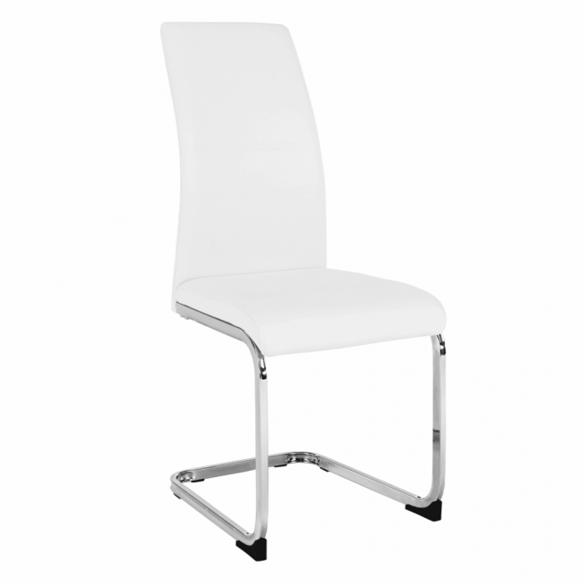 Jídelní židle, bílá/chrom, VATENA