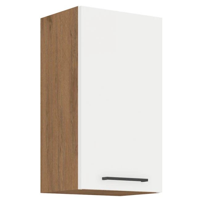 Horní skříňka, bílý extra vysoký lesk / dub lancelot HG, VEGA 40 G-72 1F