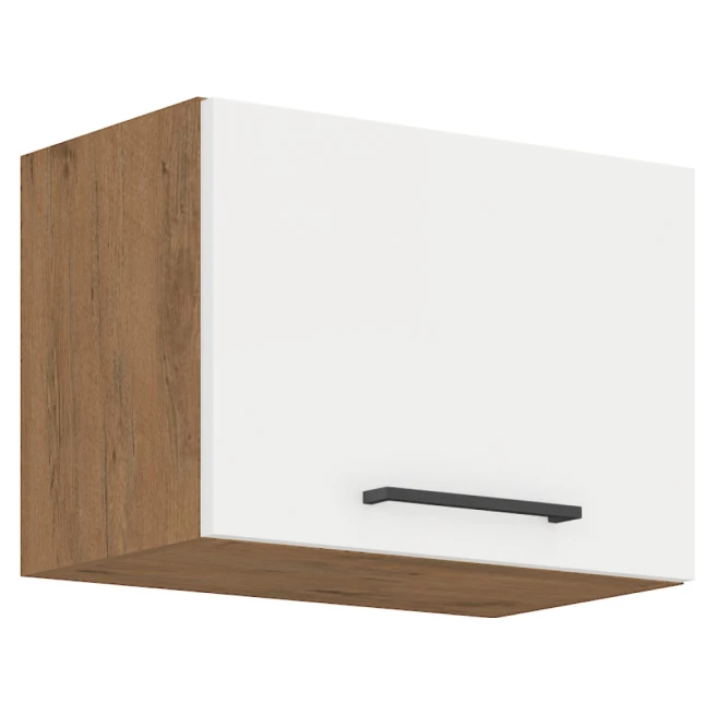 Horní skříňka, bílý extra vysoký lesk / dub lancelot HG, VEGA 50 GU-36 1F