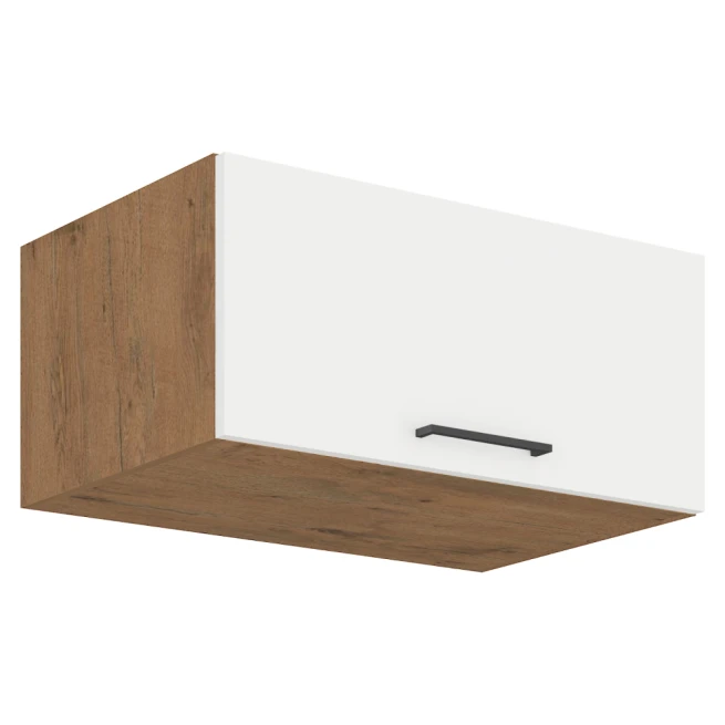 Horní skříňka, bílý extra vysoký lesk / dub lancelot HG, VEGA 80 Nagu-36 1F