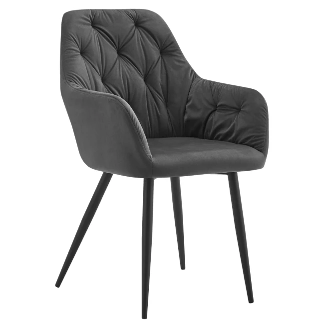 Designové křeslo, tmavě šedá Velvet látka, VERIO NEW
