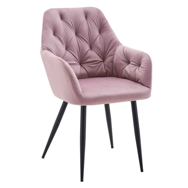 Designové křeslo, růžová Velvet látka, VERIO NEW