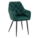 Designové křeslo, tmavě zelená Velvet látka, VERIO NEW