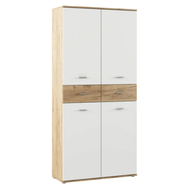 Botníková skříň/regál, bílá/dub artisan, VILOT