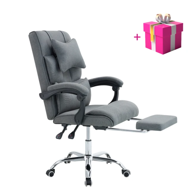 Kancelářské křeslo s výsuvnou podnoží, šedá/chrom, WALDOR NEW + dárek