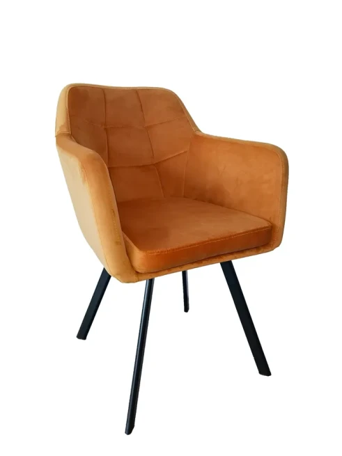 Křeslo, látka samet hořčicová / černá, ZERON NEW