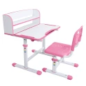 Rostoucí psací stůl a židle, růžová/bílá, set ZION