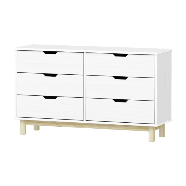 Komoda 3+3 zásuvky BONITO 2 bílý lak