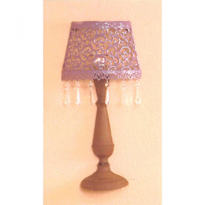 Nástěnná dekorativní kovová lampa fialová/hnědá