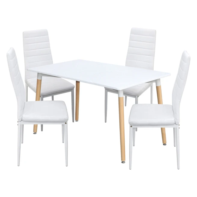 Jídelní stůl ONE 140x90 bílý + 4 židle SIGMA bílé
