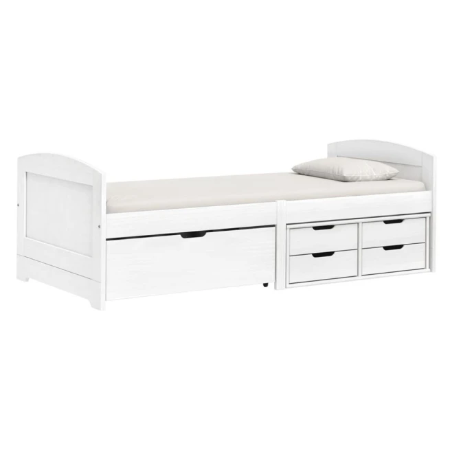 Jednolůžko se zásuvkami 8816B MARY bílý lak