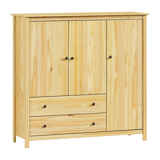 Prádelník 3 dveře + 2 zásuvky TORINO kovové úchytky