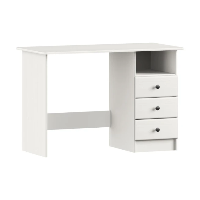 PC stůl 8844BK bílý lak, kovové úchytky