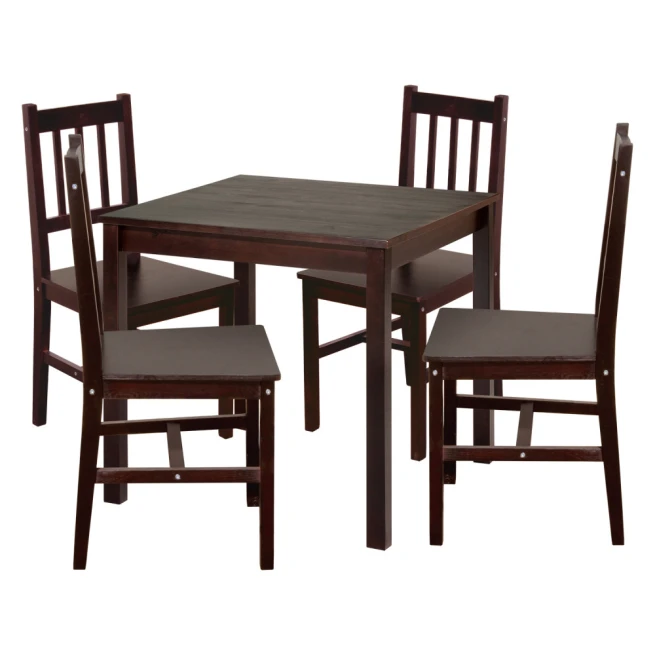 Jídelní stůl 8842H tmavohnědý lak + 4 židle 869H tmavohnědý lak