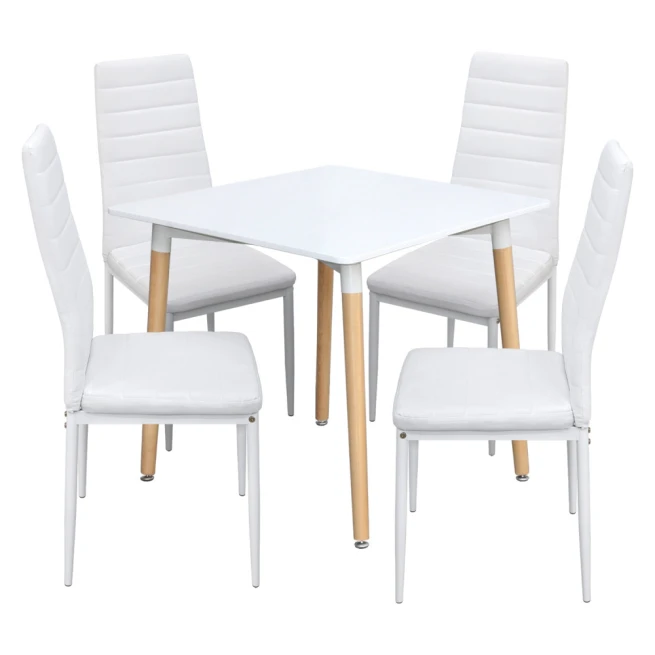 Jídelní stůl ONE 80x80 bílý + 4 židle SIGMA bílé