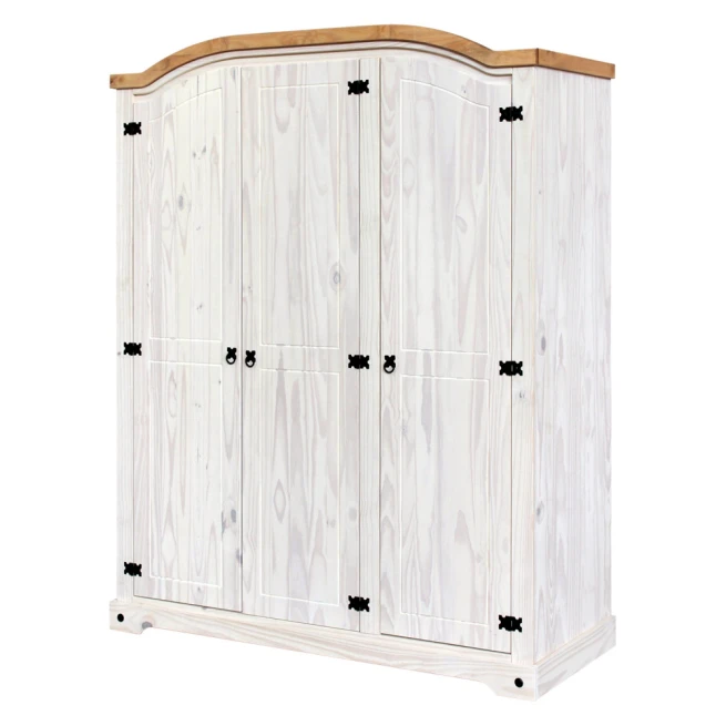 Skříň 3dveřová CORONA bílý vosk