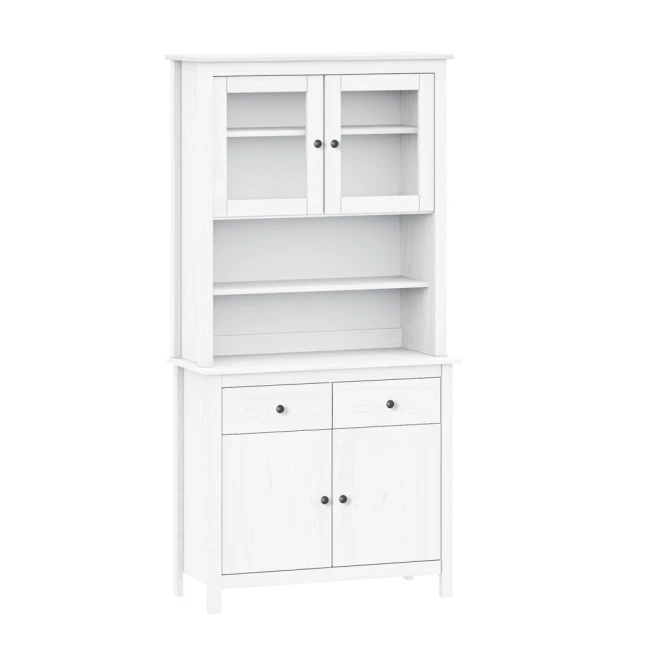 Sestava příborník TORINO bílá, kovové úchytky