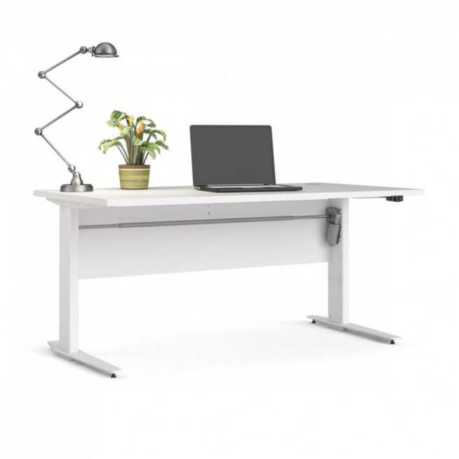 Výškově nastavitelný psací stůl Office 80400/318 bílá/bílá