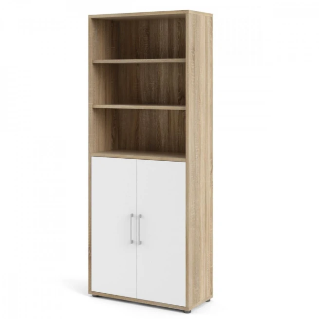 Knihovna Office 80400/122 dub sonoma/bílá
