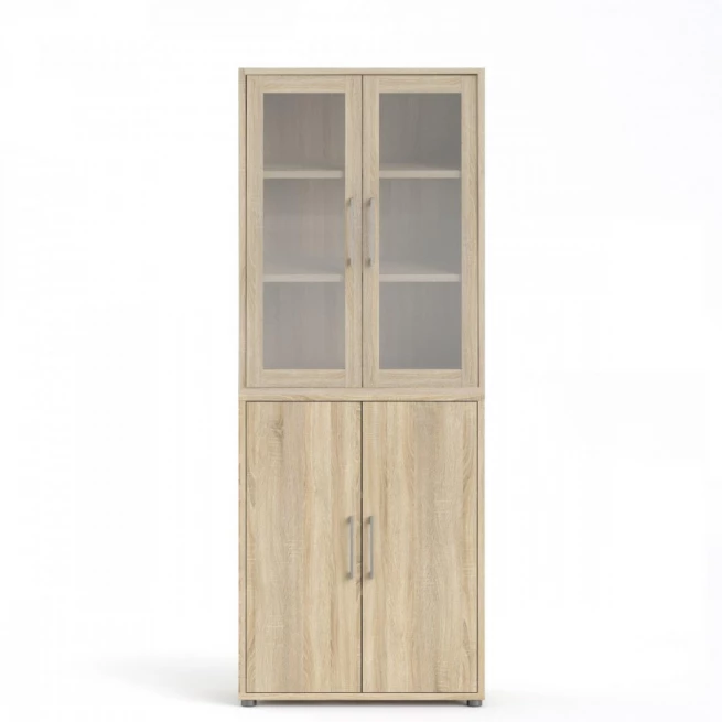 Knihovna Office 80400/102 dub sonoma/sklo
