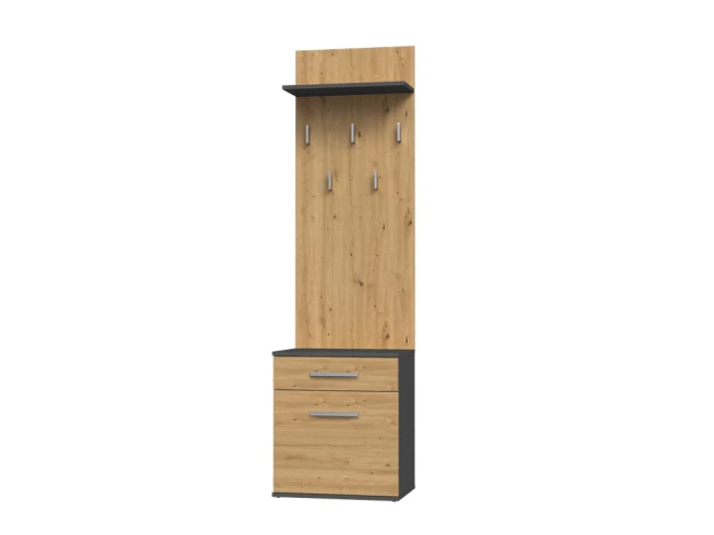 Předsíňová stěna Topaz antracit/dub artisan