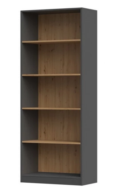 Knihovna Malvína 60 antracit/dub artisan