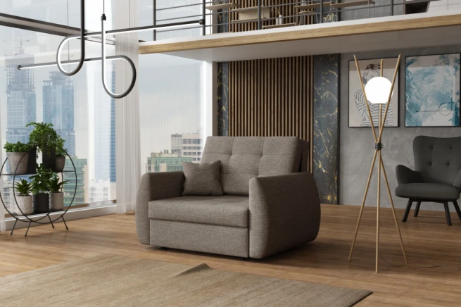 Rozkládací křeslo Vivian Art I hnědošedá