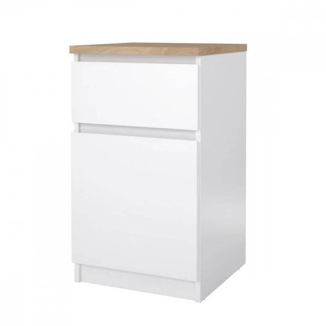 Noční stolek Simplicity 221 bílý lesk/jackson hickory